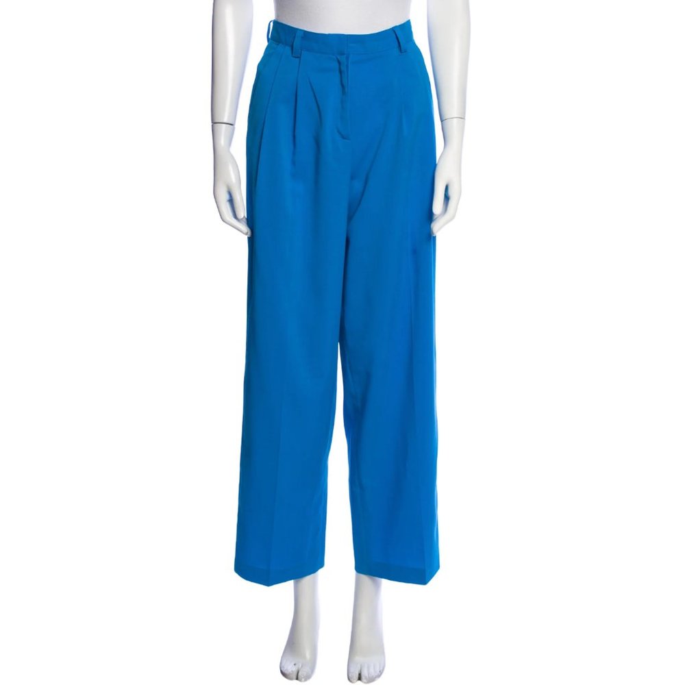 NWOT The Frankie Shop Blue Straight Leg Pleated Pants Size Small